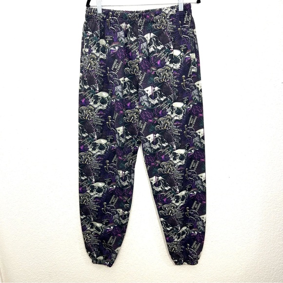 ALF Skulls and Mushrooms Purple Black Sweatpants Size XXL - Picture 1 of 8